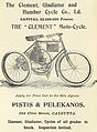 Anzeige der Clément, Gladiator & Humber & Co. Limited in einer indischen Zeitung (1898)