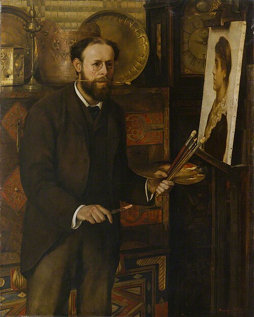 Portrait of John Collier by his first wife Marian (née Huxley), c.1882