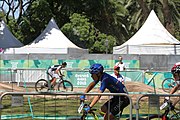 Deutsch: Radsport bei den Olympischen Jugendspielen 2018 Tag 10, 16. Oktober 2018 - Combined Criterium – XCC Qualifikation männlich English: Cycling at the 2018 Summer Youth Olympics – Men's Combined Criterium – XCC Qualification on 16 October 2018.