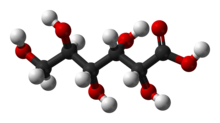 Ball-and-stick model of gluconic acid