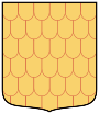 A d’Anglue címer arany alapon vörös pikkelyei (fr: papillonné, en: papelonny). Franciaországban ez a pikkelyes forma már a 13. században előfordul, a neve a lepkeszárny pikelyeire utal, de halpikkelyként is le szokták írni