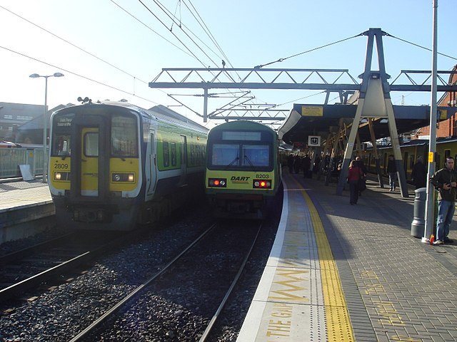 Commuter and DART trains at Dublin Connolly Station