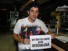 Villa pledging support for official recognition of the Asturian language in 2009