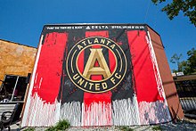 An Atlanta United mural located in Decatur, Georgia Delta, Atlanta United paint the town (36339801080).jpg