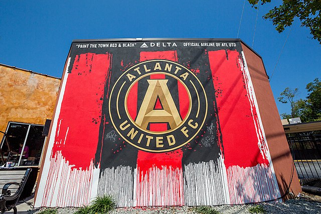 An Atlanta United mural located in Decatur, Georgia