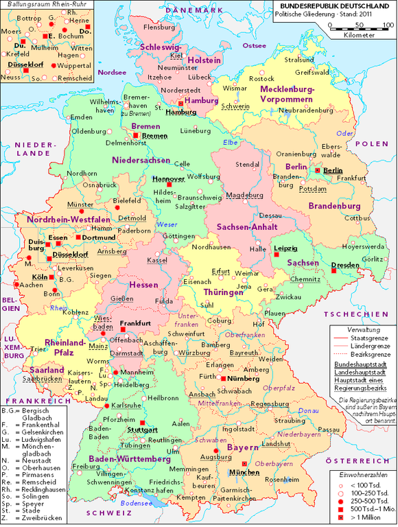karta njemačke regije Politicka Karta Njemacke Karta karta njemačke regije