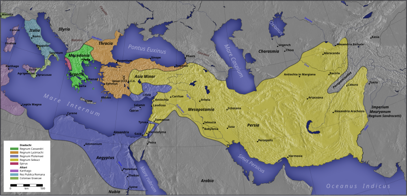 Map Of Greek Empire After Alexander The Great Diadochi - Wikipedia