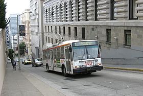 Ilustrační obrázek sekce trolejbusů v San Francisku