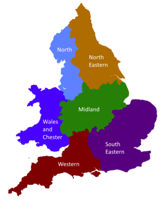 A map of the circuits of England and Wales.