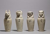 Complete set of canopic jars; 900–800 BC; painted limestone; Walters Art Museum (Baltimore, US)