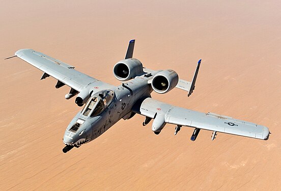 A Fairchild Republic A-10 Thunderbolt II aircraft in flight (Nominator: Bammesk)