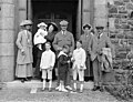 Family portrait of Fitzgerald family at the door of Waterford Castle, Ireland, 1909 (6112223300).jpg