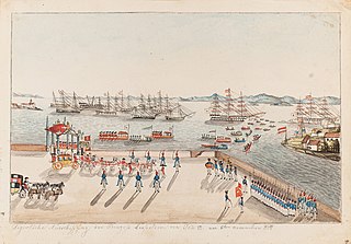 Feyerliche Ausschiffung der Prinzessin Leopoldina von João VI am 6 November 1817