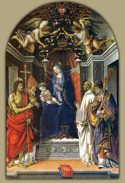 File:Filippino lippi, madonna col bambino e i santi g.battista, vittore, bernardo e zanobi (1485) uffizi.jpg