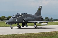 BAE Systems Hawk of the Finnish Air Force in September 2015; the Finnish Air Force was the first export customer of the Hawk