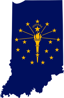Flag map of Indiana