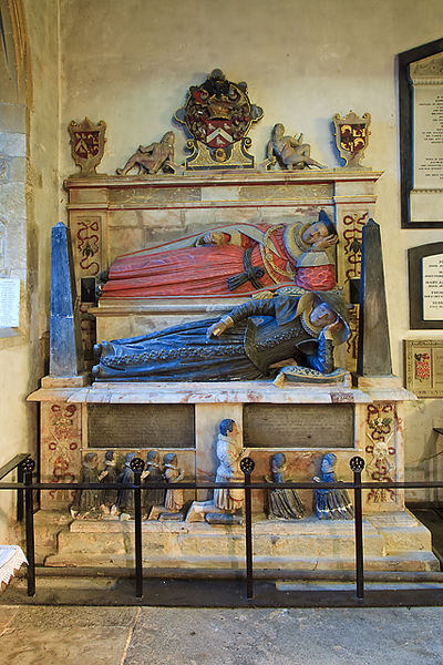 Fleming's tomb, which is shared with his wife; the surviving children are represented by the praying statuettes