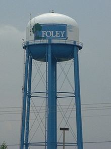 The water tower in central Foley