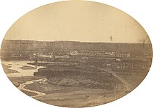 Fort Laramie, 1858. By Samuel C. Mills. This year, gold was discovered at Cherry Creek near Denver, prompting the Colorado gold rush. Even at a distance of more than 200 miles (320 km) from Denver, Fort Laramie became one of these miners' major connections to the world back east. FortLaramie1858.jpg