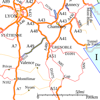 A49 autoroute road in France