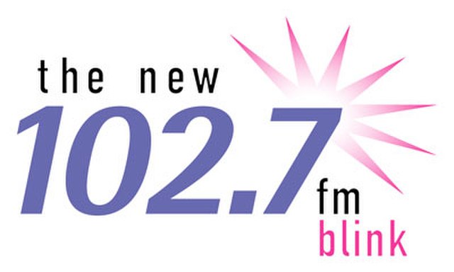 WNEW last logo as "Blink 102.7"