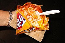 Frito pie, served in a Fritos bag