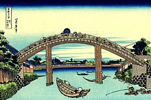 Under Mannen Bridge at Fukagawa, part of Hokusai's Thirty-six Views of Mount Fuji.