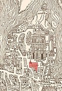 The cathedral represented on a map of Paris in 1553