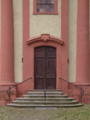 English: Catholic Church (St. Godehard - Portal) in Kaemmerzell Kaemmerzeller Strasse, Fulda, Hesse, Germany This is a picture of the Hessian Kulturdenkmal (cultural monument) with the ID Unknown? (Wikidata)