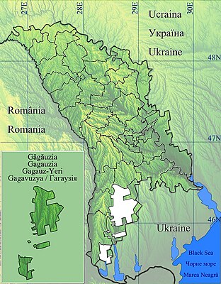 Harta de localizare Republica Moldova Găgăuzia