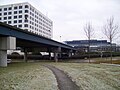 Inter-terminal transit track and Sofitel hotel. The North Terminal building is in the background