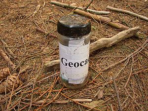 An example of container for geocaching game, C...