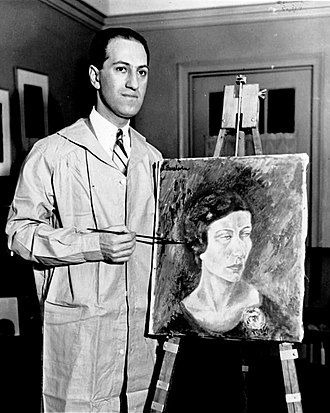 George Gershwin and one of his oil paintings, 1931 George Gershwin (3c19485v).jpg