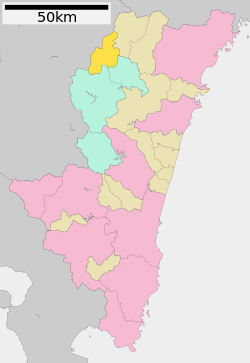 Lokasi Gokase di Prefektur Miyazaki
