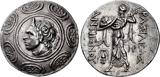 Antigone Gonatas (277-239). Tétradrachme à l'effigie de Pan et d'Athéna.