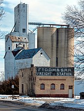 Former freight station and grain elevator in Boone