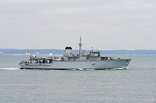 HMS <i>Chiddingfold</i> (M37) 1984 Hunt-class mine countermeasures vessel of the Royal Navy