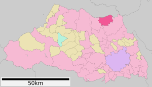 Location of Hanyūs in the prefecture