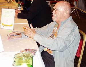 Harrison at the 63rd World Science Fiction Convention in Glasgow, August 2005