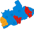 Hertsmere UK ward map 2023.svg