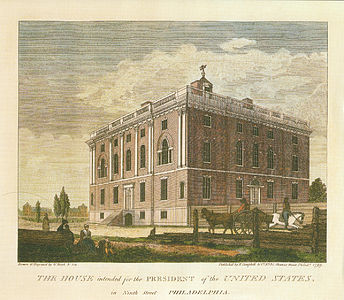 House intended for the President, Philadelphia, Pennsylvania (1790s). Built to be the permanent presidential mansion, it was not used by any president.