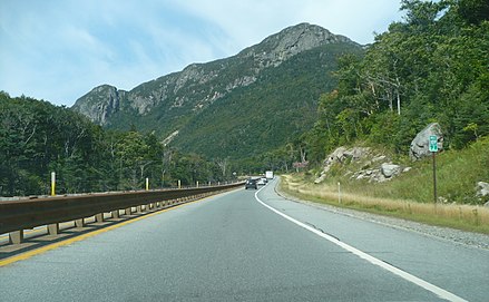 Northbound lane of Interstate 93/US Route 3 in Franconia Notch