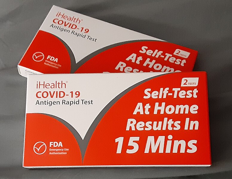 File:IHealth Government emergency issued Covid-19 at home testing kits.jpg