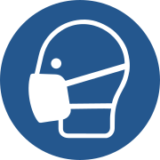 Symbole graphique du port de masque selon norme ISO 7010:2011