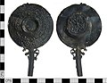 Thumbnail for File:Incomplete Medieval lead alloy discoidal pilgrim's hand mirror. (FindID 750247).jpg