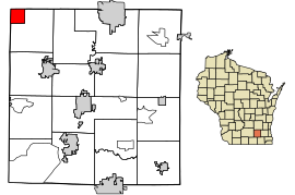 Jefferson County Wisconsin Incorporated and Unincorporated areas Waterloo Highlighted.svg