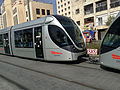 Jerusalem tram on Jaffa street.