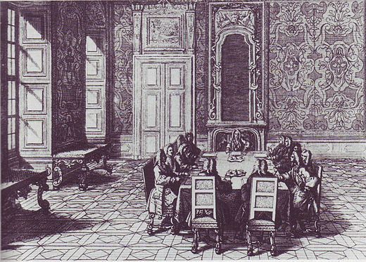 Prins Eugenius in overleg in het Belvedere, door Johann Bathasar Probst