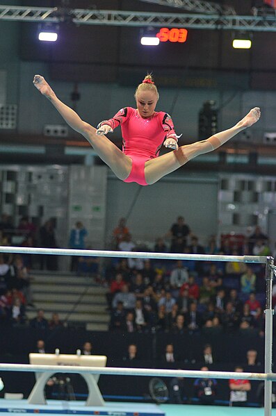 Jonna Adlerteg during the uneven bars final