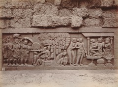 KITLV 103686 - Kassian Céphas - Bas-relief at Borobudur near Magelang - 1890-1891.tif